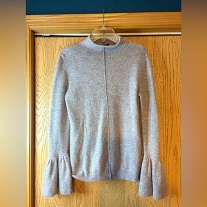 Allie & Rob Heathered Light Blue Mock Neck Belle Sleeve Sweater NWOT